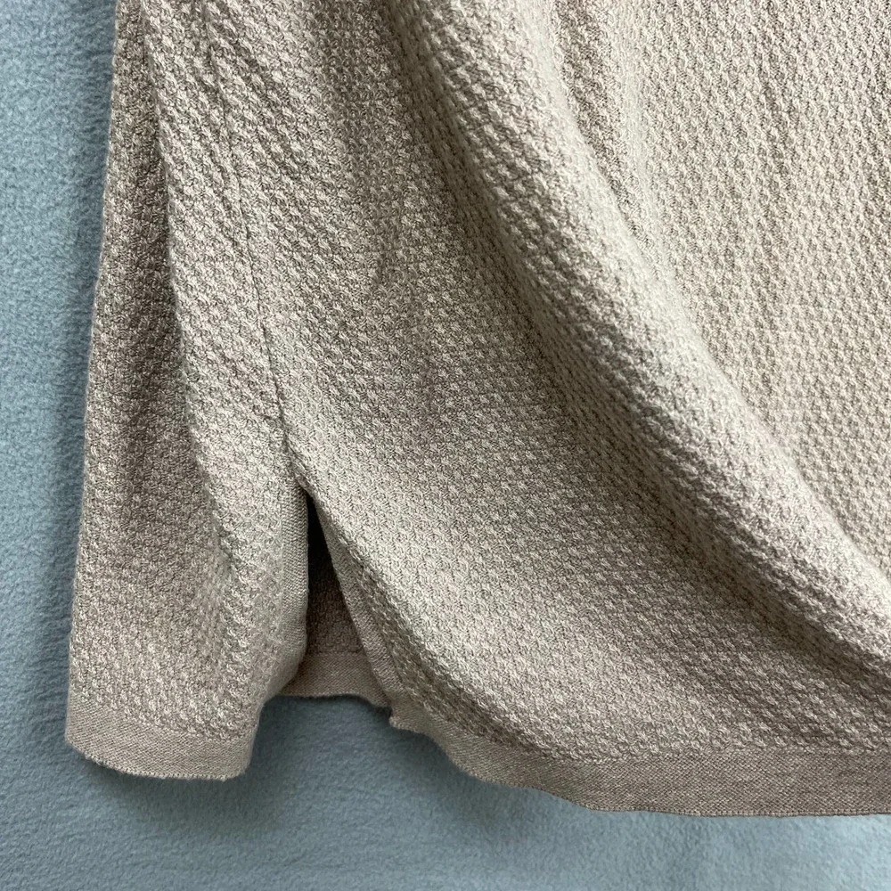 J Jill Sweater Womens 1X Oatmeal Beige Thermal Knit Tunic Length Cozy Fall Basic - Picture 2 of 10